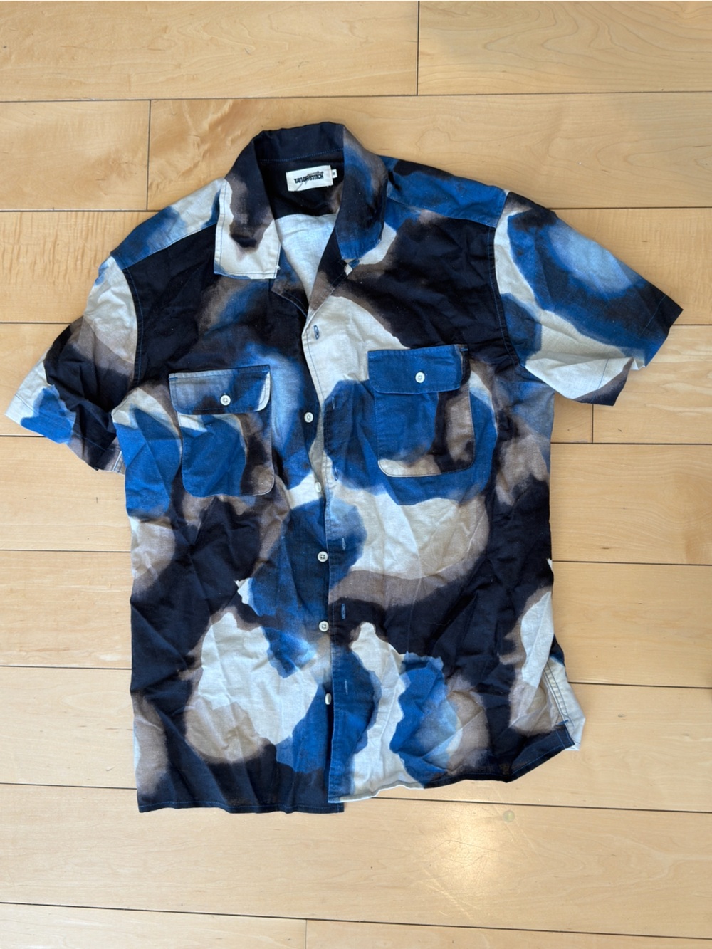 Taylor Stitch - Abstract Blue Black Button-Front Shirt
